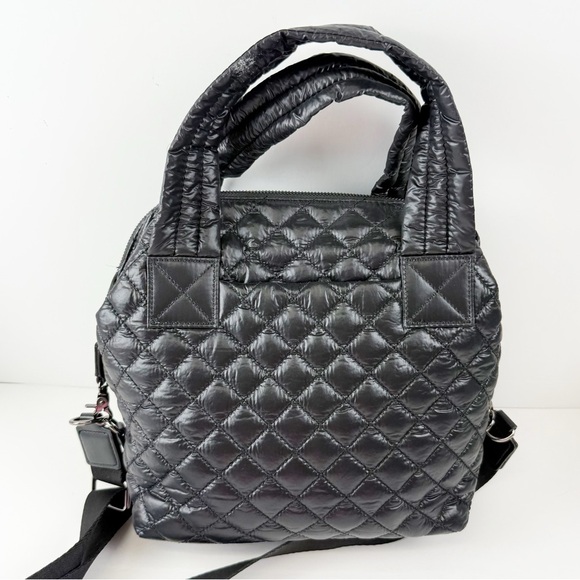 Ecostitch Woven Puff Square Crossbody Quilted Handbag Black PETA Approved NWT - Picture 2 of 13